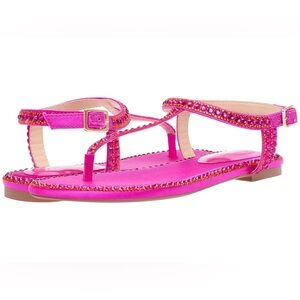 Pink Betsey Johnson Diane Flats Sandals. ( Size 7 )